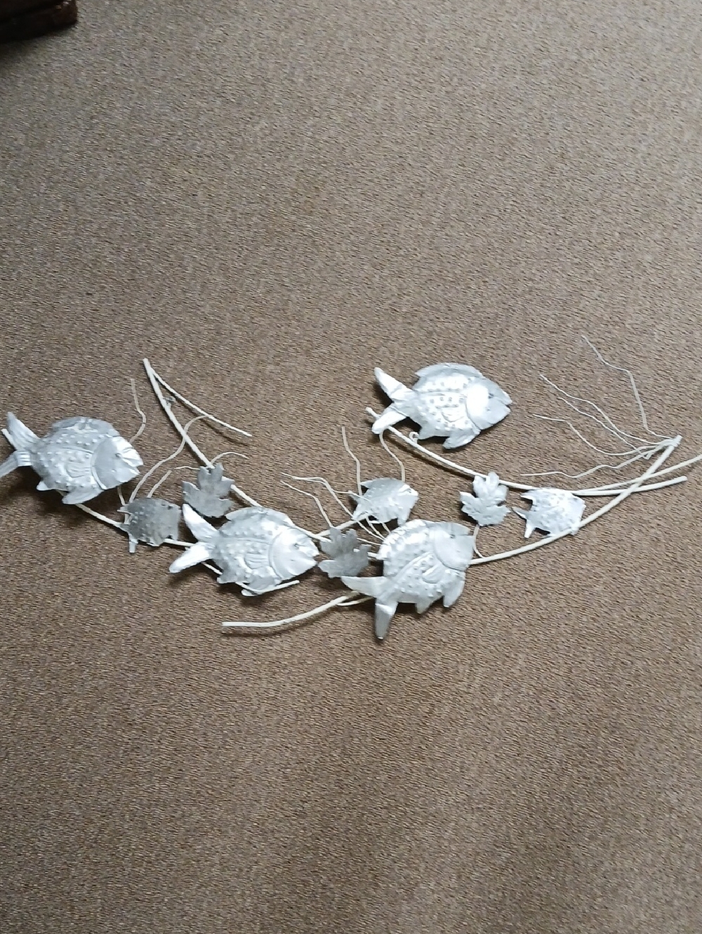 Silver Metal Fish Wall Sculpture